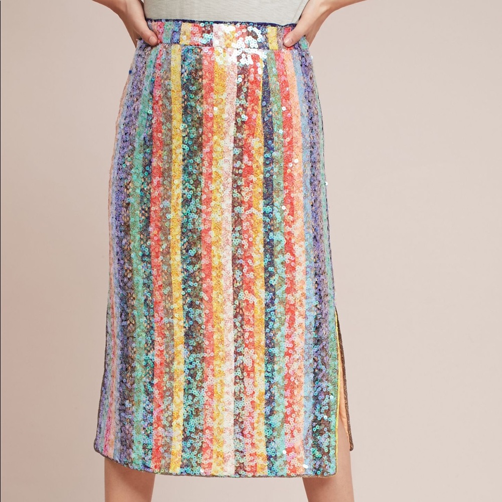 ISO Maeve Sequined Rainbow Skirt